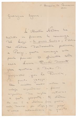Lot #642 Arrigo Boito Autograph Letter Signed - Image 1