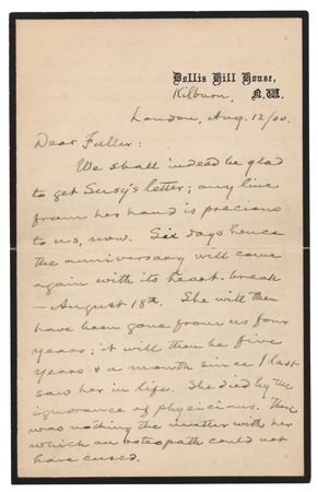 Lot #536 Samuel L. Clemens: Mark Twain on the death of his eldest daughter: 
