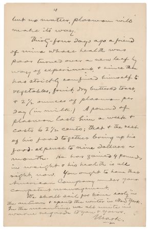 Lot #536 Samuel L. Clemens: Mark Twain on the death of his eldest daughter: 