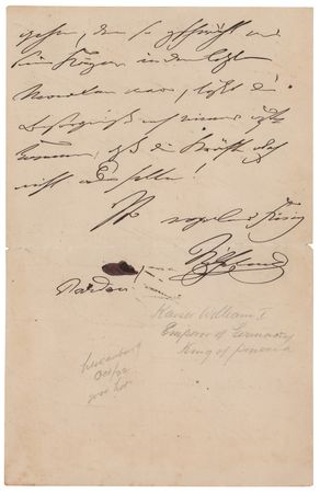 Lot #372 Wilhelm I Autograph Letter Signed - Image 3