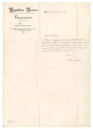 Lot #314 Giuseppe Mazzini Autograph Letter Signed - Image 1