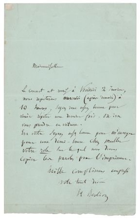 Lot #609 Hector Berlioz Autograph Letter Signed - Image 1