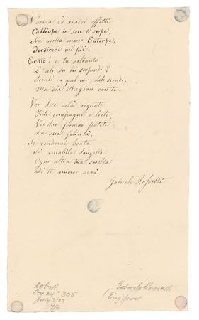 Lot #548 Gabriele Rossetti Autograph Manuscript Signed - Image 2