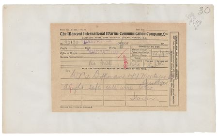 Lot #203 Titanic: Harder and Hays (2) Marconigrams - Image 1