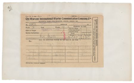 Lot #203 Titanic: Harder and Hays (2) Marconigrams - Image 2