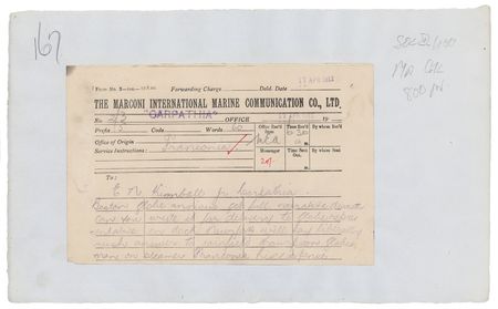 Lot #202 Titanic: Birkhead and Thompson (2) Marconigrams - Image 2