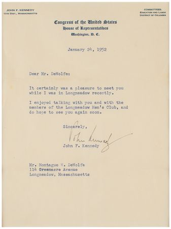 Lot #67 John F. Kennedy Typed Letter Signed - Image 2