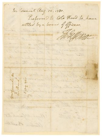 Lot #5 Thomas Jefferson: Amidst the Revolution, Jefferson refers a rank dispute to 