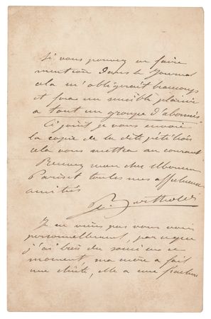 Lot #504 Frederic Auguste Bartholdi Autograph Letter Signed - Image 2