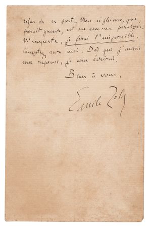 Lot #608 Emile Zola Autograph Letter Signed - Image 2
