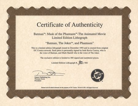 Lot #815 Batman and Joker: Hamill and Conroy Signed Print - Image 4