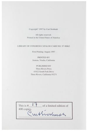 Lot #856 Curt Siodmak Signed Book - Image 4