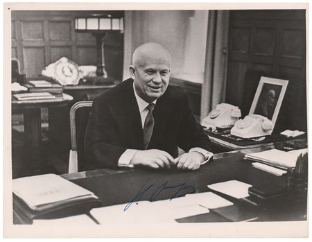 Lot #185 Nikita Khrushchev Signed Photograph - Image 1