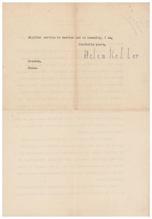 Lot #154 Helen Keller: Keller to FDR—