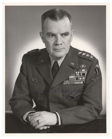 Lot #419 Anthony McAuliffe Signed Photograph - Image 1