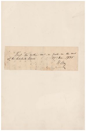 Lot #239 Henry Clay Autograph Document Signed - Image 1