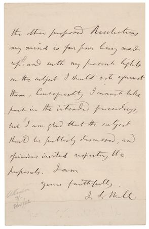 Lot #545 John Stuart Mill Autograph Letter Signed - Image 2