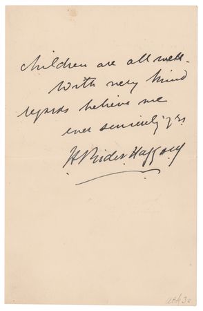 Lot #579 H. Rider Haggard: 