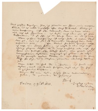 Lot #618 Carl Maria von Weber Autograph Letter Signed - Image 1