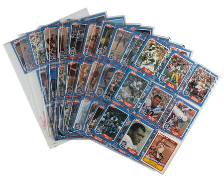 Lot #908 Football Hall of Famers (83) Signed Cards: Over 80 cards signed by HOFers, including Red Grange, Johnny Unitas, and Paul Brown - Image 2