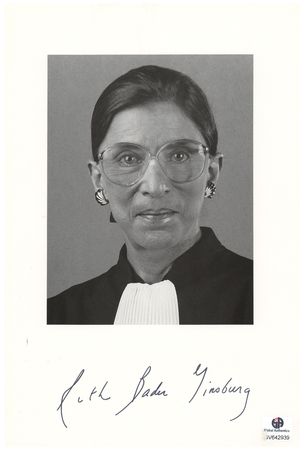 Lot #258 Ruth Bader Ginsburg Signed Photograph