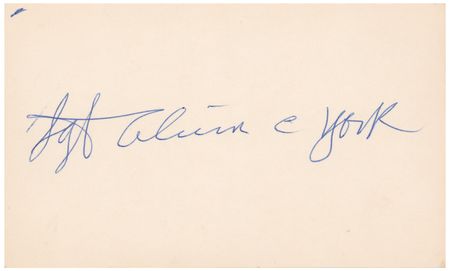 Lot #440 Sgt. Alvin C. York Twice-Signed Card - Image 1