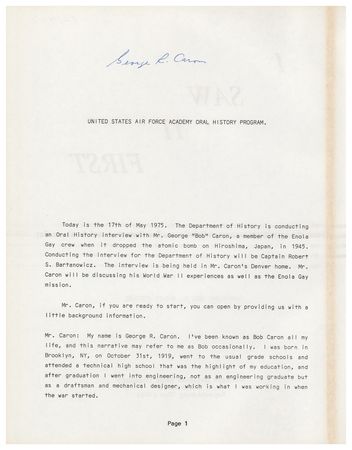 Lot #404 Enola Gay: Tibbets and Caron Group Lot - Image 2