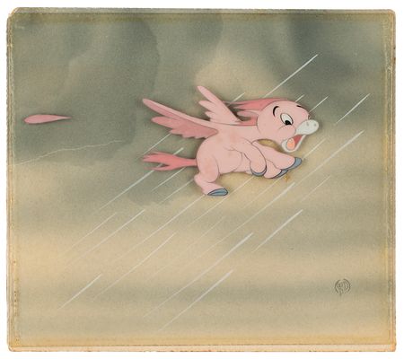 Lot #523 Pink Pegasus production cel from Fantasia - Image 1