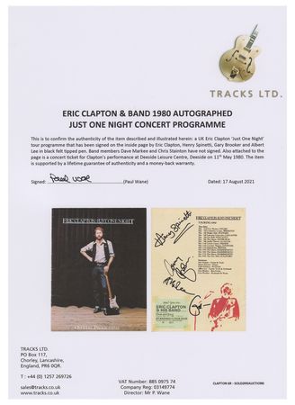 Lot #693 Eric Clapton Signed Program - Image 3