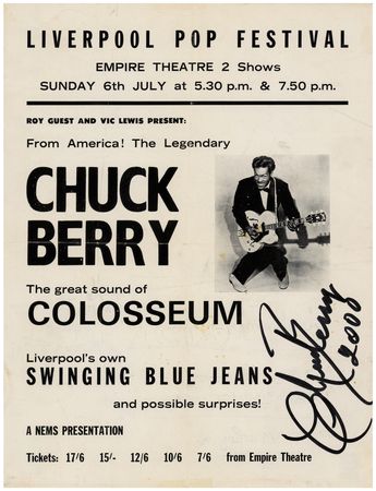 Lot #689 Chuck Berry Signed Handbill - Image 1