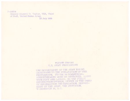 Lot #436 Maxwell D. Taylor Signed Photograph - Image 2