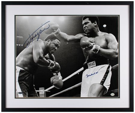 Lot #886 Muhammad Ali and Joe Frazier Signed Oversized Photograph - Image 1