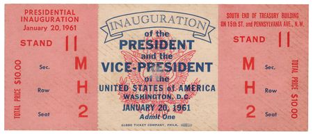 Lot #120 John F. Kennedy Inaugural Program and Ticket - Image 1