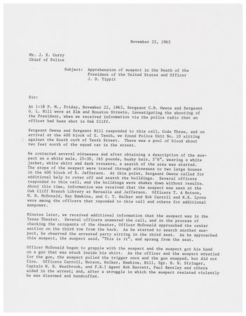 Lot #286 Kennedy Assassination: Souvenir Typescript Signed by the (4) Captors of Lee Harvey Oswald - Image 2