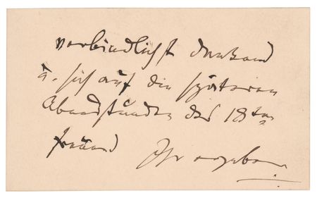 Lot #610 Johannes Brahms Handwritten Note - Image 1