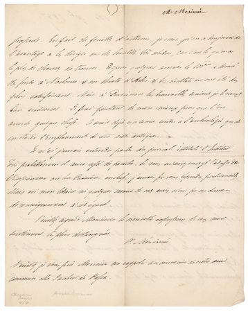 Lot #590 Prosper Merimee Autograph Letter Signed - Image 2