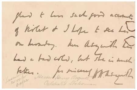 Lot #216 Herbert Asquith Autograph Letter Signed - Image 2