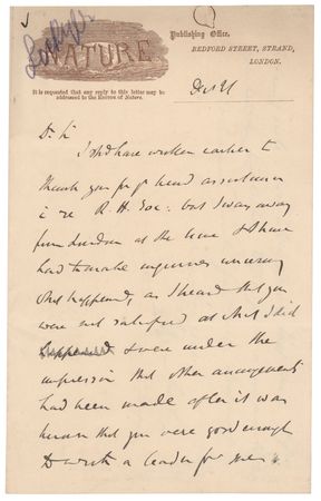 Lot #309 Norman Lockyer Autograph Letter Signed - Image 1