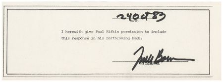 Lot #461 Frank Borman: A confirmation of faith from the Apollo 8 CDR?