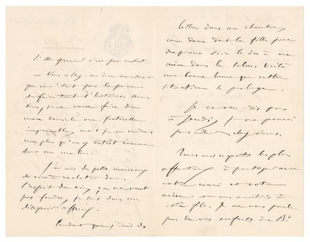 Lot #662 Camille Saint-Saens (2) Autograph Letters Signed - Image 2
