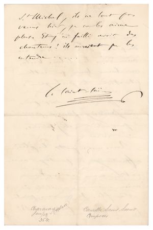 Lot #662 Camille Saint-Saens (2) Autograph Letters Signed - Image 3