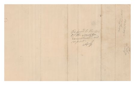 Lot #117 Andrew Johnson: President Johnson refers a rebel blacksmith's plea for pardon to the Secretary of the Navy: 