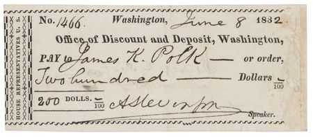 Lot #24 James K. Polk Signed Check - Image 1