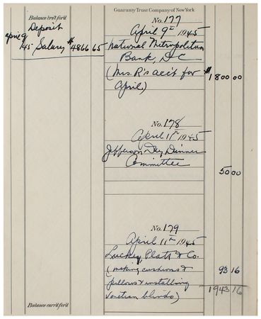 Lot #57 Franklin D. Roosevelt Archive of (34) Checks Signed as President - Image 7