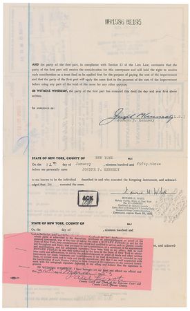 Lot #68 John, Robert, and Joseph Kennedy (3) Documents Signed - Image 2