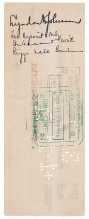 Lot #69 Lyndon B. Johnson Signed Check - Image 1