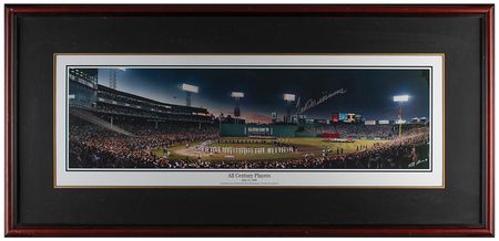 Lot #924 Ted Williams Signed Panoramic Fenway Park Poster - Image 1