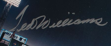 Lot #924 Ted Williams Signed Panoramic Fenway Park Poster - Image 2