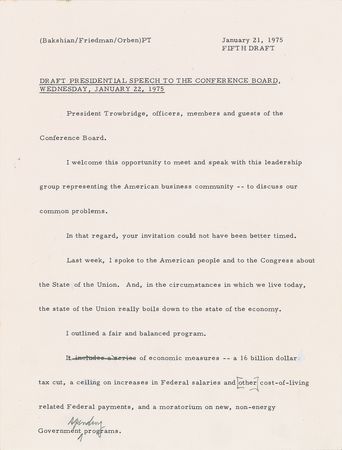 Lot #73 Gerald Ford 1975 Conference Board Speech Lot  - Image 2