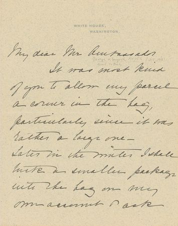Lot #50 Theodore and Edith Roosevelt (2) Autograph Letters Signed as President and First Lady - Image 1
